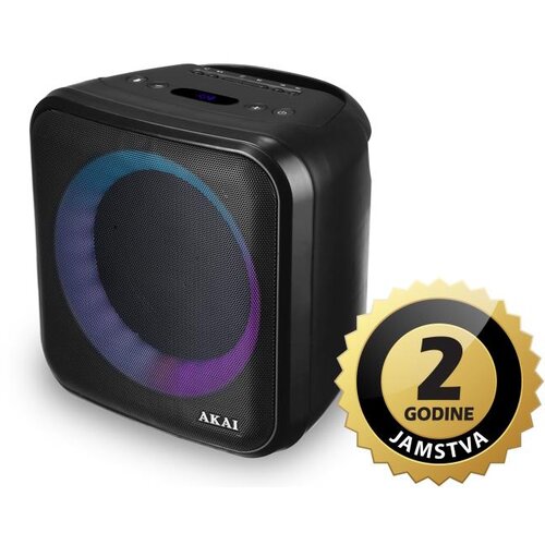 Akai karaoke 20W, FM, BT, USB, stalak, LED svjeta, baterija, ž. mikrofon ABTS-S6, (4905192533168) Slike