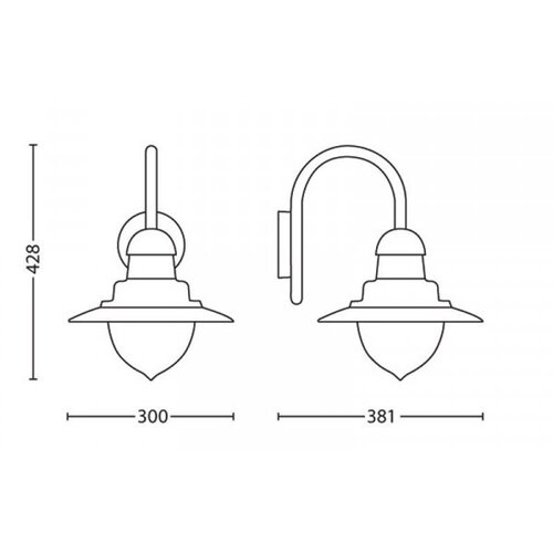Philips 01652/06/PN - Spoljna zidna lampa MYGARDEN RAINDROP 1xE27/53W/230V IP44 Slike