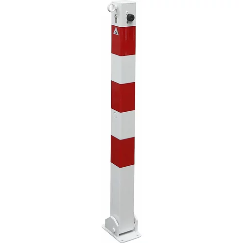 Schake Zaporni stebrič, 70 x 70 mm, bel / rdeč, preklopen s profilnim cilindrom, z 1 ušescem
