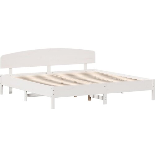 vidaXL Okvir kreveta s uzglavljem bijeli 180 x 200 cm masivna borovina Cene