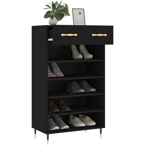  za cipele crni 60 x 35 x 105 cm od konstruiranog drva Slike