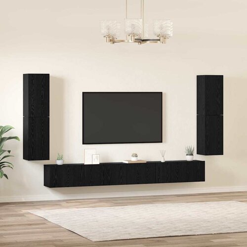  Jedinice Zidne 4 pcs Crni hrast Konstruirano drvo Slike