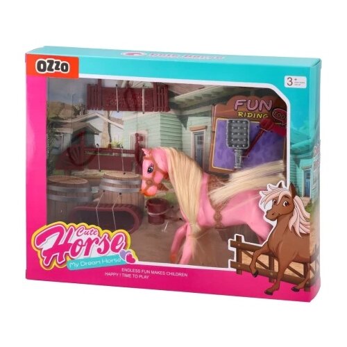 Ozzo Happy horse, roze konj , 15x13cm Cene
