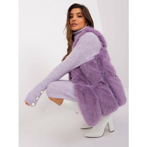 Fashion Hunters Light purple fur vest with pockets Cene