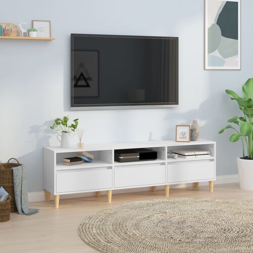 VidaXL TV omarica bela 150x30x44,5 cm inženirski les Slike