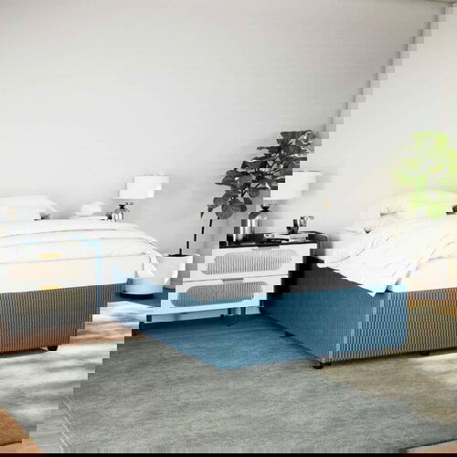 Furnova Posteljni okvir moder 140x200 cm žamet, (21931502) Slike