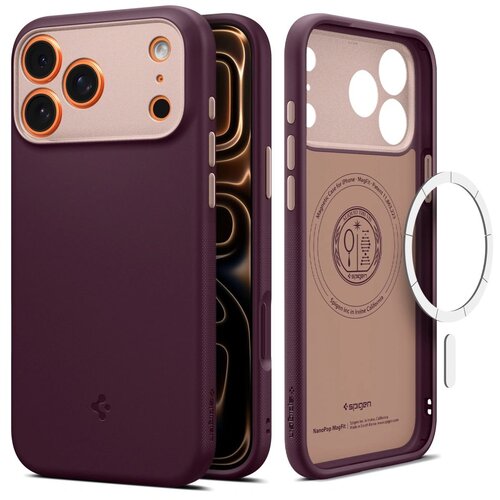 POSNETI MEDIJI OVITEK SPIGEN NANO POP ZA MAGSAFE ZA IPHONE 17 PRO, BORDO, (5000261137) Slike
