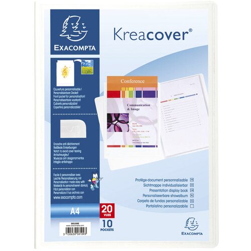 MAPA ULOŽNA VARENA A4 S 10 FASCIKLI "U" PLUS DŽEP KREACOVER EXACOMPTA 58109E BIJELA Cene