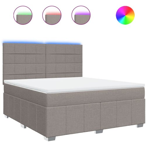 vidaXL Box spring postelja z vzmetnico taupe 180x200 cm blago, (21307256) Cene