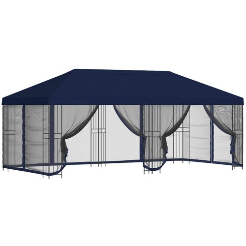 vidaXL Paviljon s stenami 6 x 3 m Modra Poliester in jeklo 190, (5000218921) Cene