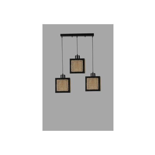 Opviq kumsal 3 lu Sıralı siyah rattan avize luster Slike
