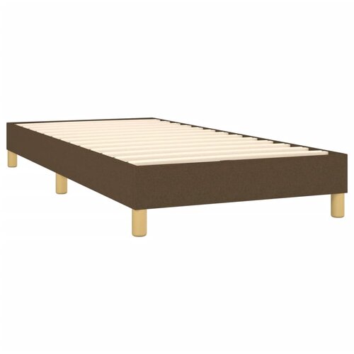  Krevet box spring s madracem LED tamnosmeđi 90x190 cm tkanina Slike