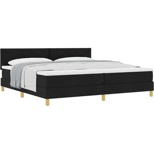 VidaXL Krevet s kutijom s madracem crni 200x200 cm tkanina Slike