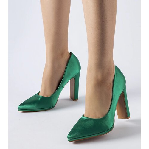 Gemre Green satin block heels Rivers Cene