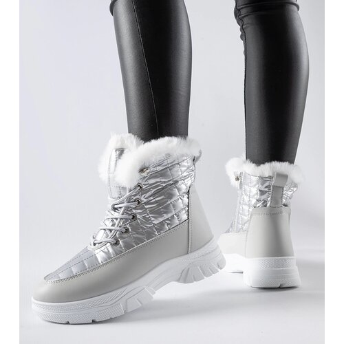 Gemre Silver insulated platform snow boots Dwayn Cene