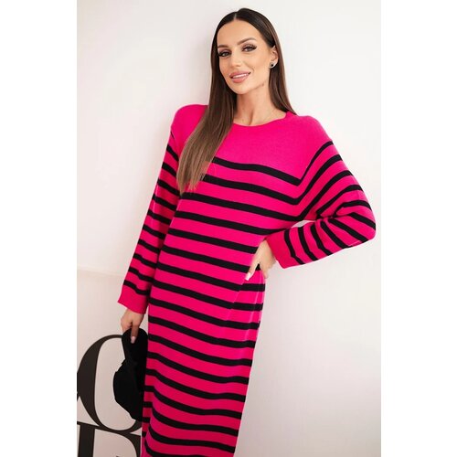 Kesi Włoski Women's striped sweater dress pink Cene