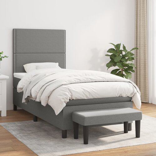 The Living Store Box spring postelja z vzmetnico temno siva 80x200 cm blago - Box Spring Postelja, (21520584) Slike