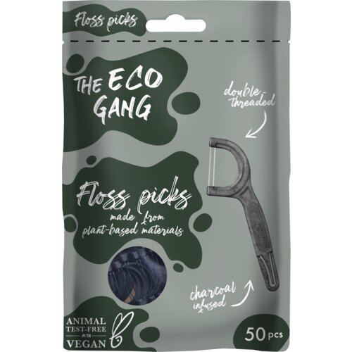 The Eco Gang Floss Picks - Charcoal Slike