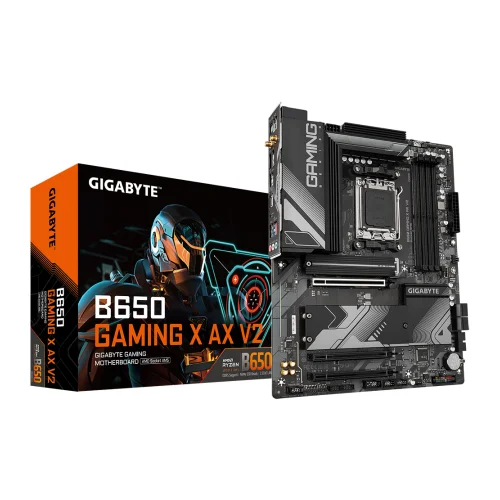 Gigabyte B650 GAMING X AX V2 Motherboard - Supports AMD Ryzen 8000 CPUs, 8+2+2 Phases Digital VRM, up to 8000MHz DDR5 (OC), 1xPCIe 5.0 + 2xPCIe 4.0 M.2, Wi-Fi 6E 802.11ax, 2.5GbE LAN, USB 3.2 Gen 2