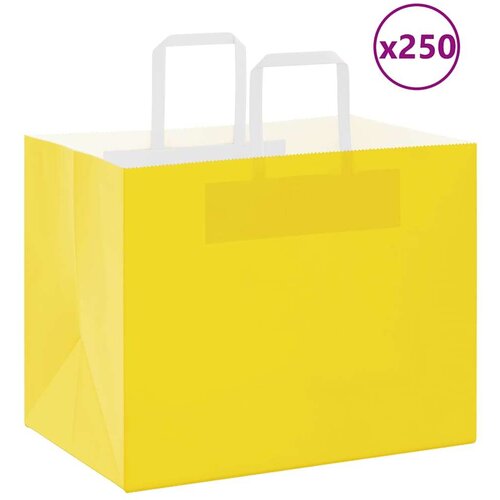  Papirnate vrećice 250 kom s ručkama žute 32x22x24 cm Cijene