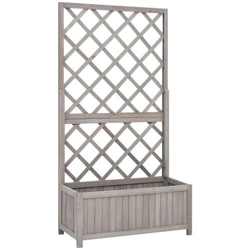vidaXL Vrtno cvetlično korito z mrežo sivo 70x30x135 cm les jelke Cene