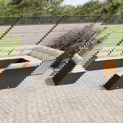 vidaXL 12-dijelni set vrtnih sofa od poliratana s jastucima crni Cijene