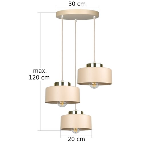  Visilica na sajli IGNIA 3xE27/60W/230V bež/zlatna Slike