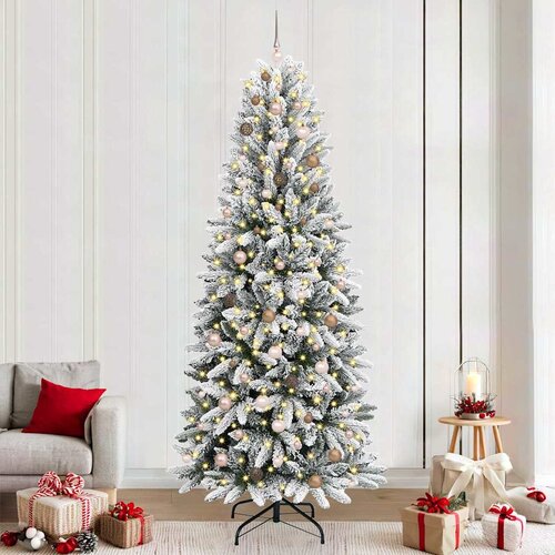 vidaXL Umestno božično drevo med 300 LED Bela 93 x 93 x 240 cm Cene
