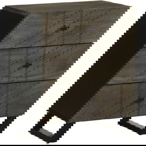 VidaXL Noćni ormarić crni 50x33x62 cm Puno drvo Mango Slike