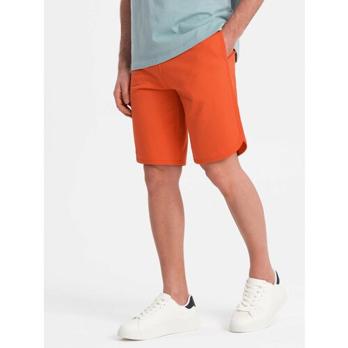 Ombre Men's rounded leg sweat shorts - orange Slike