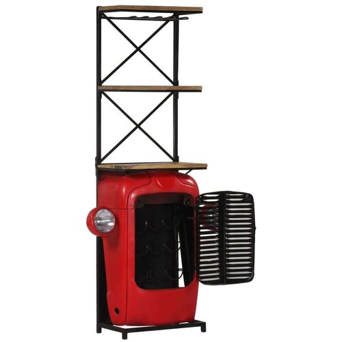 VidaXL Omarica za vino traktor 49x32x183 cm trden mangov les Slike