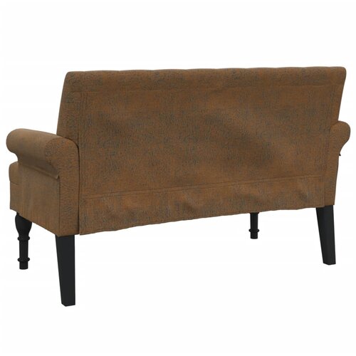  Klupa s naslonom smeđa 120 x 62 x 75,5 cm umjetna bru&amp;scaron;ena koža Slike