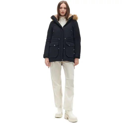 Cropp ženska jakna s kapuljačom - Crna  3803W-99X