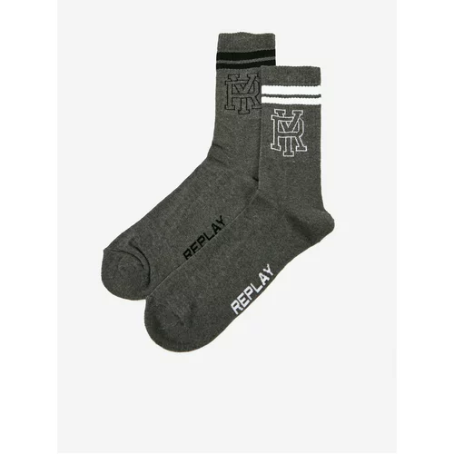 Replay Set of two pairs of men's socks in dark gray - Men