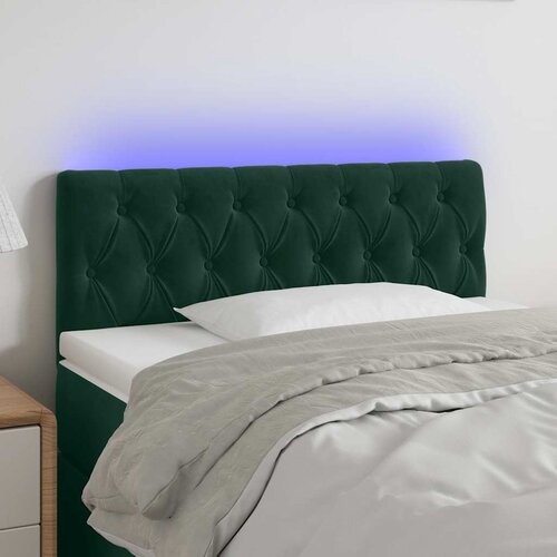  LED uzglavlje tamnozeleno 100x7x78/88 cm baršunasto Cene