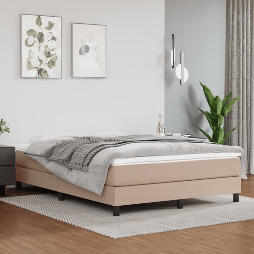  Okvir za krevet s oprugom boja cappuccina 140x200 cm od umjetne kože Cene