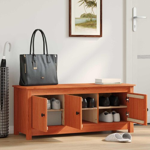  Ormar za cipele Vosak Smeđa 110 x 38 x 45,5 cm Masivna borovina Slike