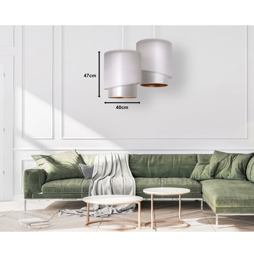  Duolla - Visilica na sajli PARIS 1xE27/15W/230V &amp;Oslash; 40 cm srebrna/zlatna Slike