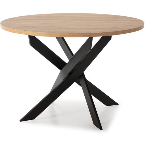 Marckeric Okrogla jedilna miza z mizno ploščo v hrastovem dekorju 120x120 cm Ther – Marckeric Cene