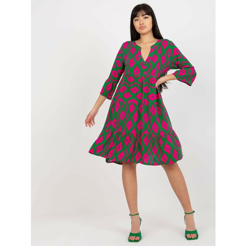 Fashion Hunters Women's Boho Dress with 3/4 Sleeves Sublevel - Multicolored Slike