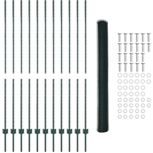  Heksagonalna ograda s stubom 25 x 1,6 m Čelik premazan PVC-om Slike