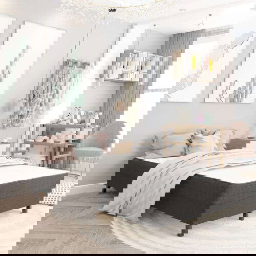 vidaXL Box spring okvir za krevet od tkanine sivi 120 x 200 cm Cene