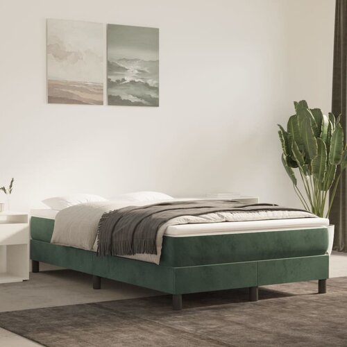 vidaXL Box spring posteljni okvir temno zelen 120x200 cm žamet Cene
