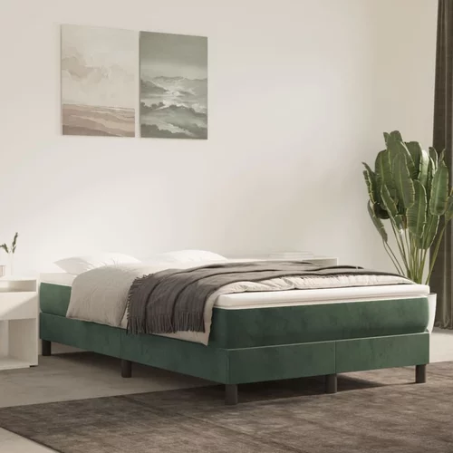 vidaXL Okvir za krevet s oprugama tamnozeleni 120 x 200 cm baršunasti