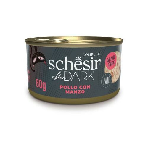 Schesir after dark konzerva za mačke - piletina i govedina u pašteti 80g Slike