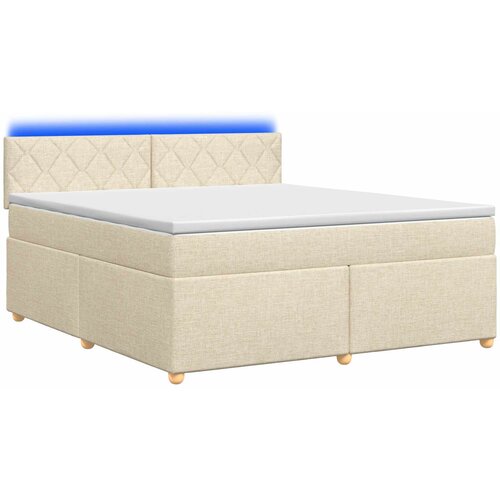  Boxspring krevet s madracem Krem 180 x 200 cm Tkanina 180 x 200 x 100.5 cm Slike