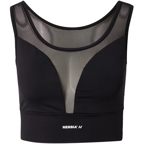 NEBBIA Black Mesh Design Sports Bra "Breathe" Black L Donje rublje za fitnes