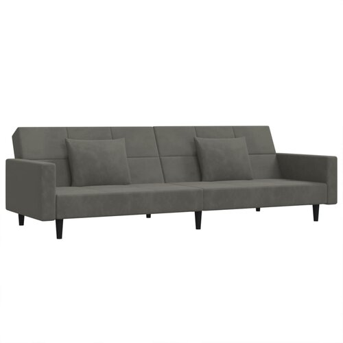 Maison Chic kavč - Sofa - Kanape dvosed z ležiščem in dvema blazinama temno siv žamet, (21727983) Cene