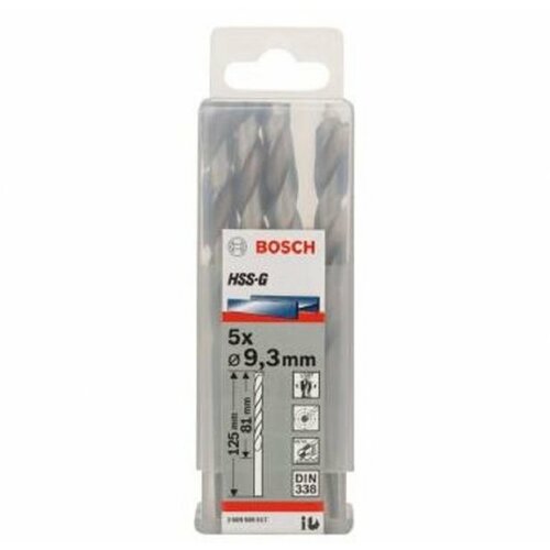 Bosch burgija za metal hss-g, din 338 9,3 x 81 x 125 mm pakovanje od 5 komada Cene