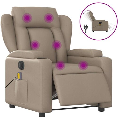 Maison Chic Električni masažni naslanjač - Relax naslanjač kapučino umetno usnje, (22134814) Cene